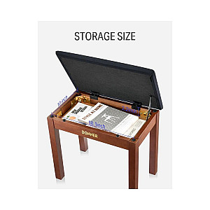 Donner DKB 10 Keyboard Bench with Large Storage, Burly Wood